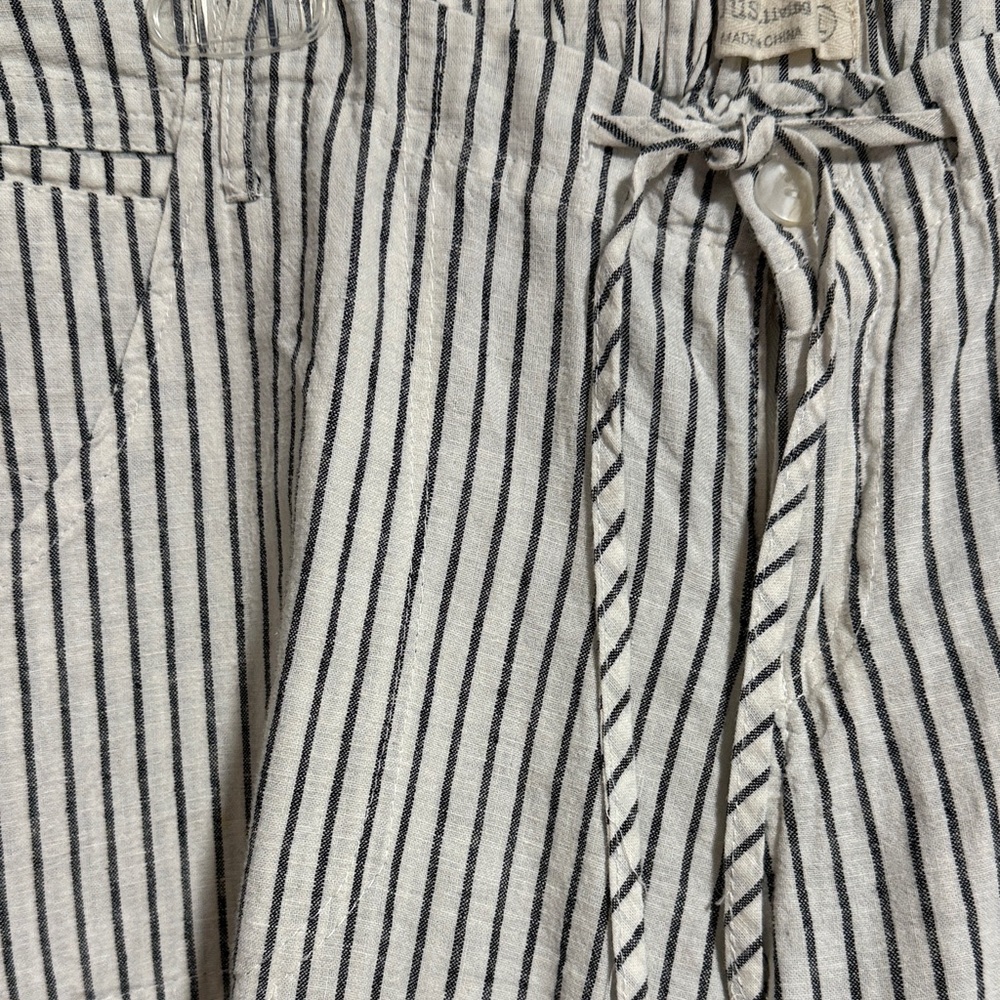Just Living Black and White Striped Wide Leg Pants - Picture 2 of 4